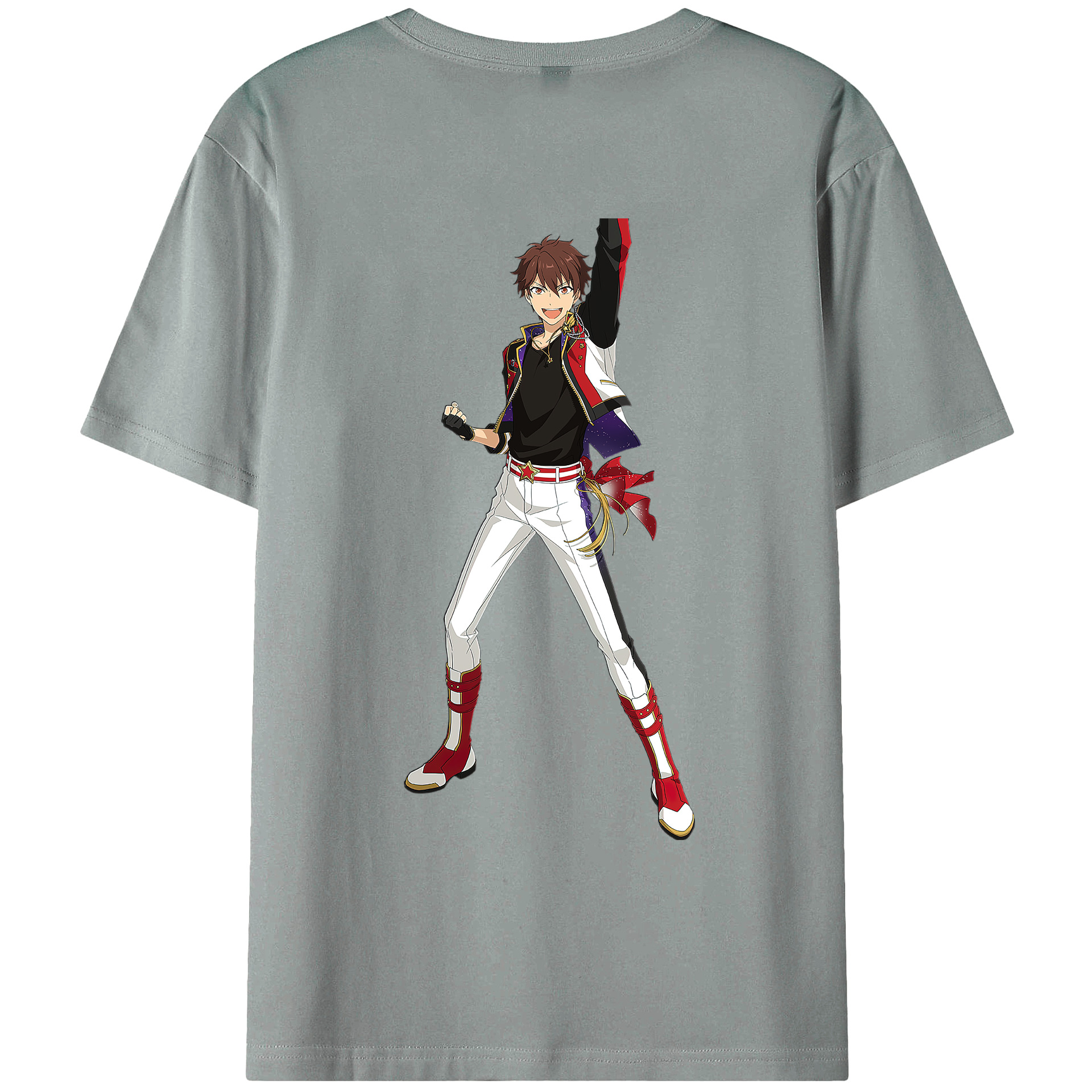 （画像用） あんさんぶるスターズ! Ensemble Stars 綿100％ メンズ半袖Tシャツ（バックプリント） 通気性